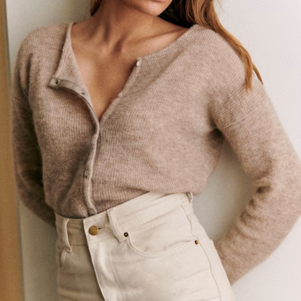 Sezane Gaspard Cardigan Light Beige